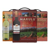 Makulu Cape Red 12,5% 3 ltr. + Makulu White 12,5% 3 ltr. +  Makulu Cape Rosé 12,5% 3 ltr.